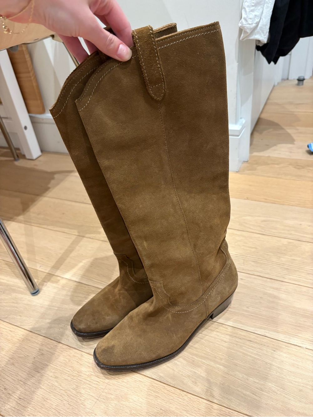Vanessa Bruno Brown Suede Santiag Tall Western Boot